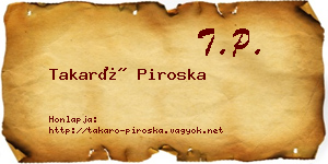 Takaró Piroska névjegykártya